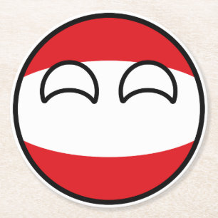 Porta-copo De Papel Redondo Áustria Geeky de tensão engraçada Countryball