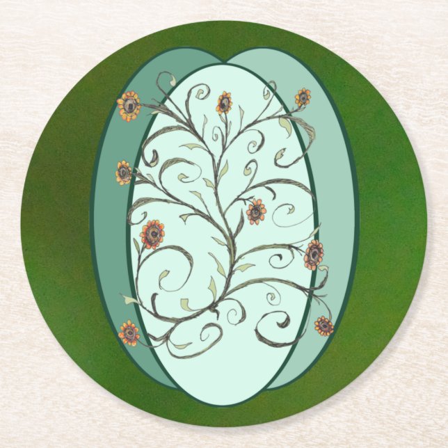 Porta-copo De Papel Redondo Autumn Vine (Frente)