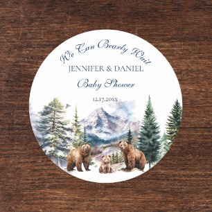Porta-copo De Papel Redondo Aventura de Urso Cozy Inverno Urso Montanha