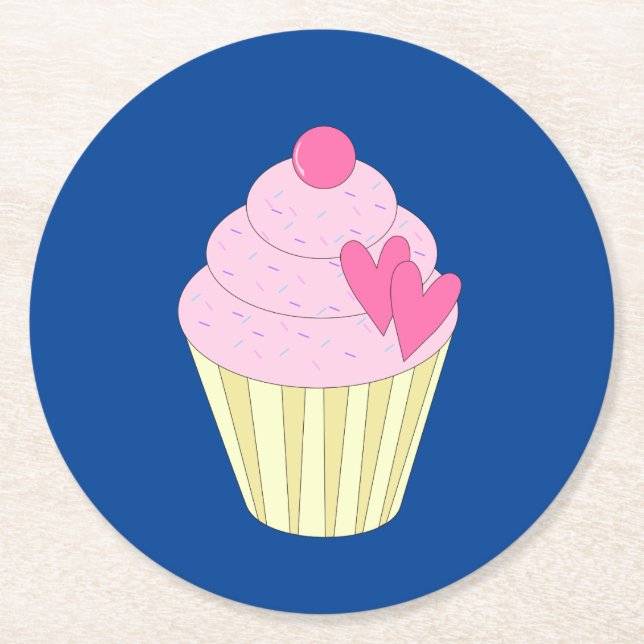 Porta-copo De Papel Redondo Azul escuro ilusima (Frente)