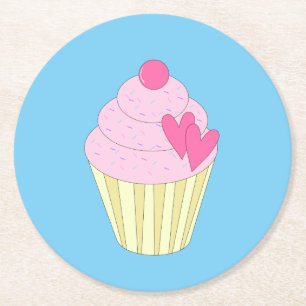 Porta-copo De Papel Redondo Azul ilusima