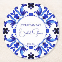 Azulejos azuis de Talavera favores do chá de panel