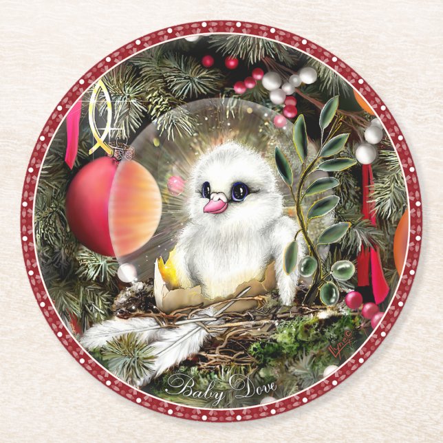 Porta-copo De Papel Redondo Baby Dove (Frente)