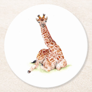 Porta-copo De Papel Redondo Baby Giraffe