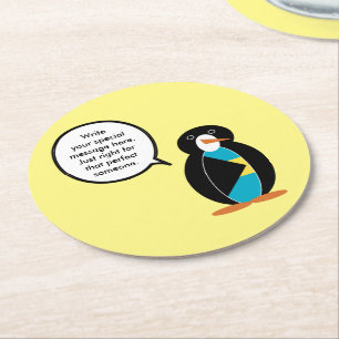 Porta-copo De Papel Redondo Bahamas Ms Penguin Falante