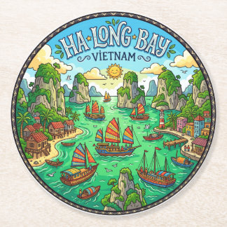 Porta-copo De Papel Redondo Baía de Ha Long Vietnã
