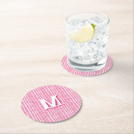 Porta-copo De Papel Redondo Bambooey Faixa de Bambu em Rosa Personalizado