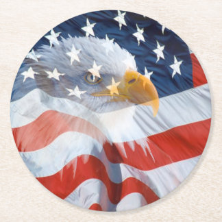 Porta-copo De Papel Redondo Bandeira Americana Bald Patriótica