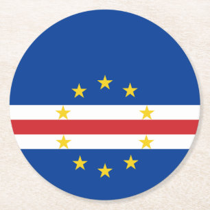 Porta-copo De Papel Redondo Bandeira Cabo Verde