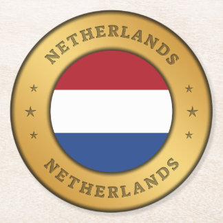 Porta-copo De Papel Redondo Bandeira da Holanda
