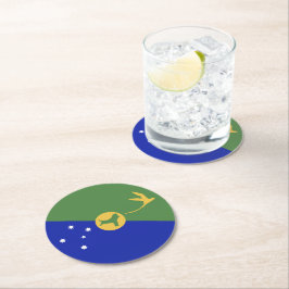 Porta-copo De Papel Redondo bandeira da Ilha do Natal