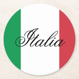 Porta-copo De Papel Redondo Bandeira da Itália Orgulho Italiano País Europa
