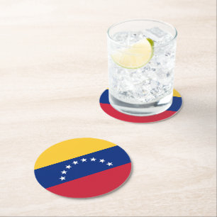 Porta-copo De Papel Redondo Bandeira da Venezuela