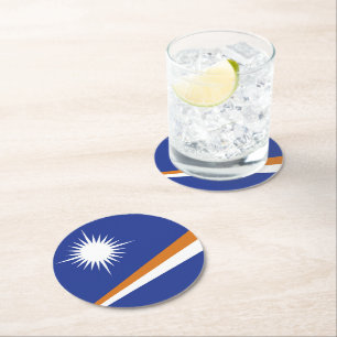 Porta-copo De Papel Redondo bandeira das Ilhas Marshall