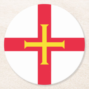 Porta-copo De Papel Redondo Bandeira de Guernsey