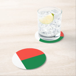 Porta-copo De Papel Redondo bandeira de Madagáscar