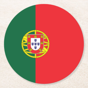 Porta-copo De Papel Redondo Bandeira de Portugal