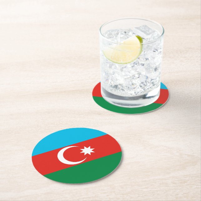 Porta-copo De Papel Redondo Bandeira do Azerbaijão (Insitu)