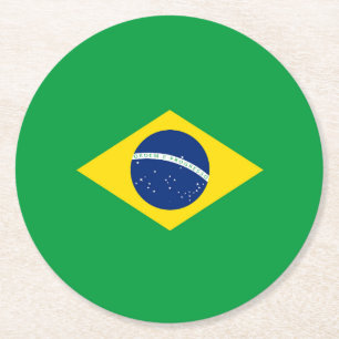 Porta-copo De Papel Redondo Bandeira do Brasil