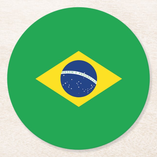 Porta-copo De Papel Redondo Bandeira do Brasil (Frente)