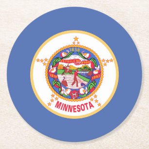 Porta-copo De Papel Redondo Bandeira do Estado do Minnesota