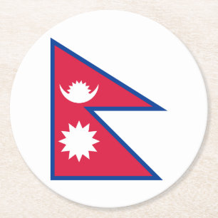 Porta-copo De Papel Redondo Bandeira do Nepal
