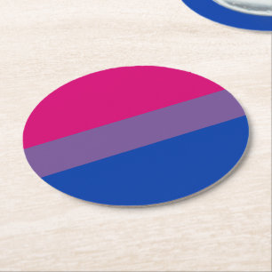 Porta-copo De Papel Redondo Bandeira do Orgulho Bissexual