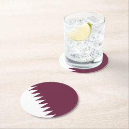 Porta-copo De Papel Redondo bandeira do Qatar