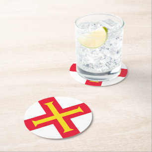 Porta-copo De Papel Redondo bandeira Guernsey