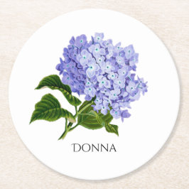 Porta-copo De Papel Redondo Bandejas Personalizadas de Hortênsia Floral de Ver