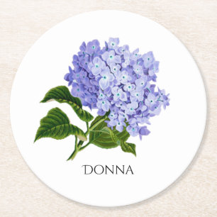 Porta-copo De Papel Redondo Bandejas Personalizadas de Hortênsia Floral de Ver