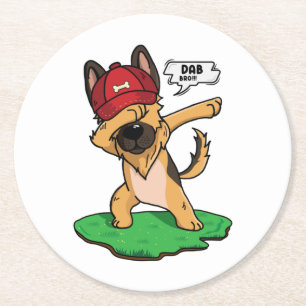Porta-copo De Papel Redondo Barramento de german shepherd