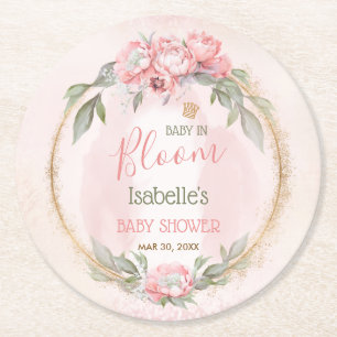 Porta-copo De Papel Redondo Bebê No Bloom, Chá de fraldas De Menina Elegante F
