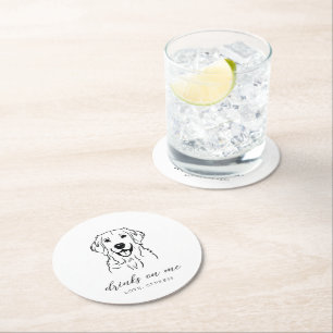 Porta-copo De Papel Redondo Bebidas Modernas Elegantes no Meu Casamento de Cac