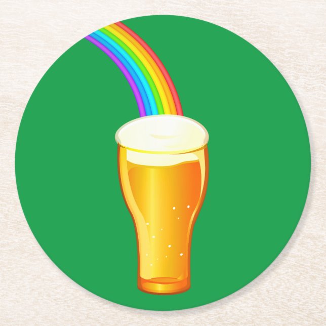 Porta-copo De Papel Redondo Beer Rainbow (Frente)