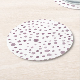 Porta-copo De Papel Redondo Beet Confetti Watercolor Dots Porta copos de Papel