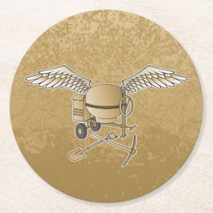 Porta-copo De Papel Redondo bege betuminoso