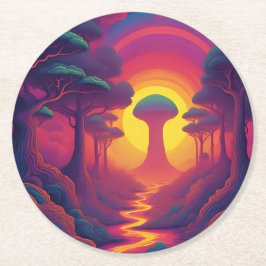 Porta-copo De Papel Redondo Beginning of The Fall Art