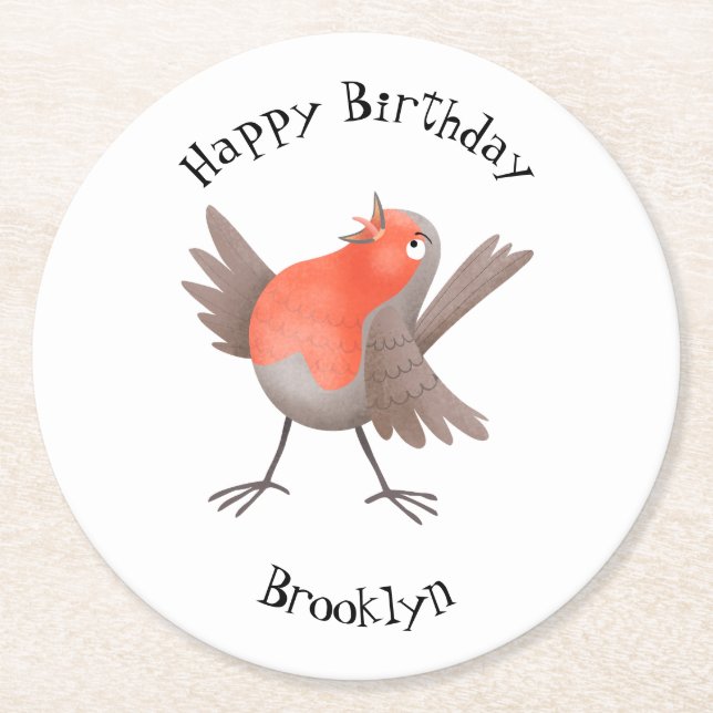 Porta-copo De Papel Redondo Bela fotografia de pássaro latino (Frente)