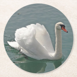 Porta-copo De Papel Redondo Belo cisne branco