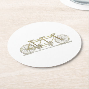 Porta-copo De Papel Redondo Bicicleta Antiga Construída Para Dois / Bicicleta