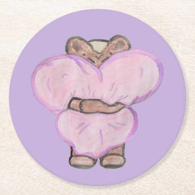 Porta-copo De Papel Redondo Big Bear Hug. (Frente)