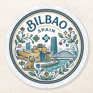 Porta-copo De Papel Redondo Bilbao, Espanha Espanha