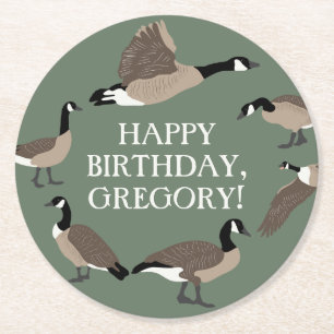 Porta-copo De Papel Redondo Bird Lovers Canada Geese Ilustração Personalizada
