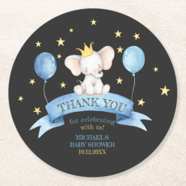 Porta-copo De Papel Redondo black chalk baby thank you elephant BALLOON