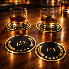 Porta-copo De Papel Redondo Black & Gold Casino – Bachelor or 40th Birthday