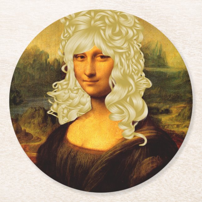 Porta-copo De Papel Redondo Blonde Mona Lisa (Frente)