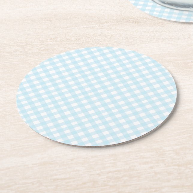Porta-copo De Papel Redondo Blue Gingham (Angulado)
