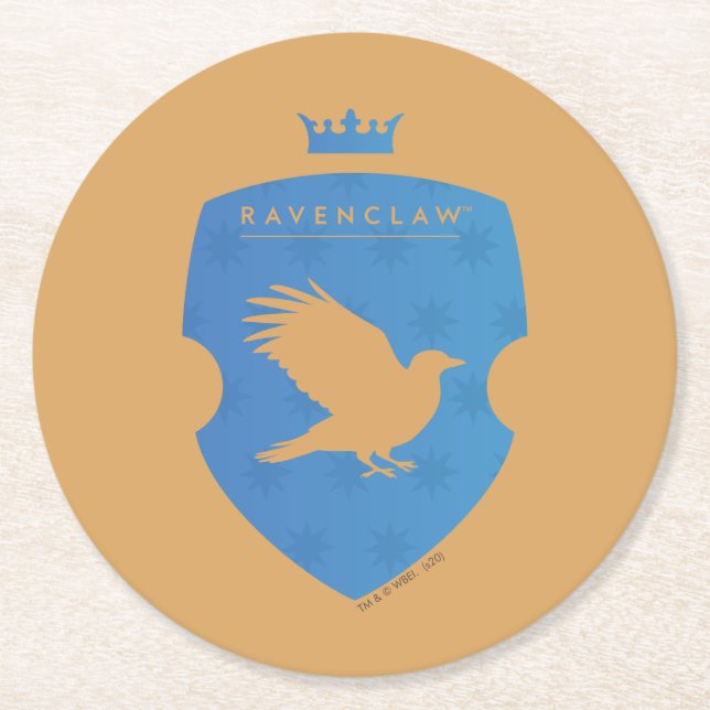 Porta-copo De Papel Redondo Blue RAVENCLAW™ Crowed Crest (Frente)