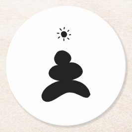 Porta-copo De Papel Redondo Boho abstract Stone and Sun